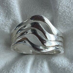 OCEAN WAVES RING 925 STERLING SILVER Sz. 8 NIB